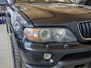 BMW X5 E53 замена линз на Aozoom T9, замена стёкол фар (1)